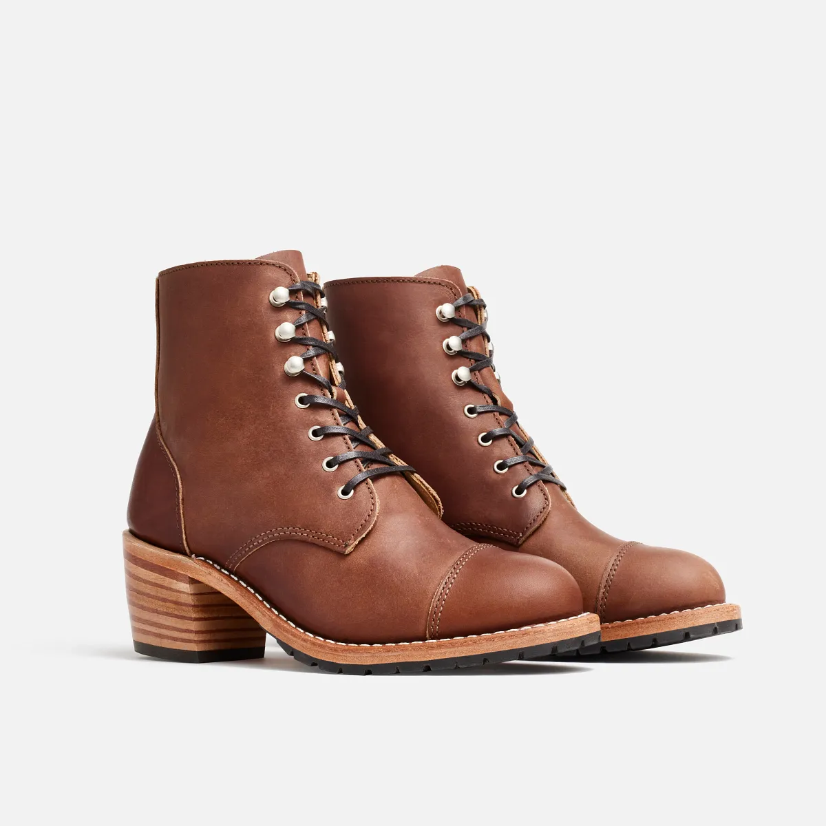 Eileen Women's Heeled Boot in Amber Harness - Image 3