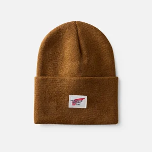 Logo Knit Beanie Hat Unisex Knit Watch Hat in Copper