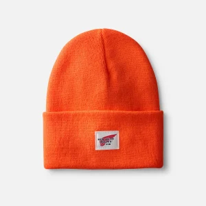 Logo Knit Beanie Hat Unisex Knit Watch Hat in Orange
