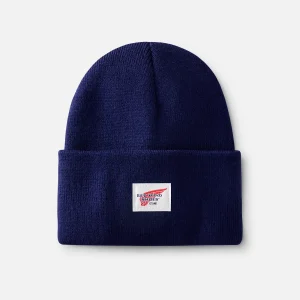 Logo Knit Beanie Hat Unisex Knit Watch Hat in Navy